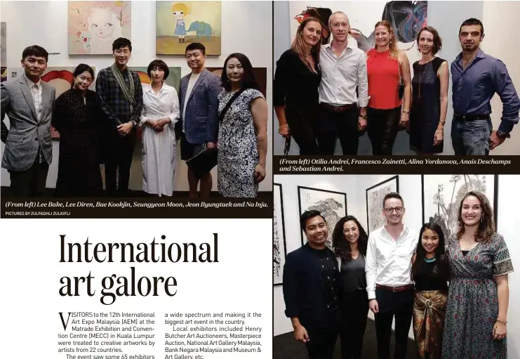  ?? PICTURES BY ZULFADHLI ZULKIFLI ?? (From left) Lee Bake, Lee Diren, Bae Kookjin, Seungyeon Moon, Jeon Byungtaek and Na Inju. (From left) Otilia Andrei, Francesco Zainetti, Alina Yordanova, Anais Deschamps and Sebastian Andrei. (From left) Aizad Ali, Harika Ozsimitci, Mathias Conrad, Anisa Hadiputri and Noemie Robin.