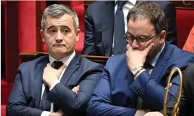  ?? Getty Images ?? The French interior minister, Gérald Darmanin (left), and the health minister, Aurélien Rousseau, at the national assembly in Paris on Tuesday. Photograph: Bertrand Guay/AFP/