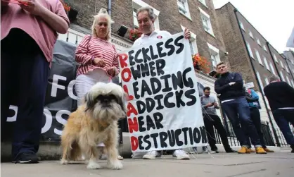  ?? Photograph: Mark Leech/Offside/Getty Images ?? Charlton fans protesting against their owner.