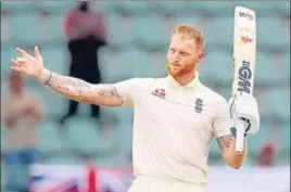  ?? REUTERS ?? ■
England's Ben Stokes celebrates his century against South Africa on the second day of the third Test at St George's Park, Port Elizabeth, on Friday.