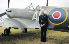  ?? GARETH FULLER / PA VIA THE ASSOCIATED PRESS FILES ?? Second World War pilot Mary Ellis with a Spitfire at Biggin Hill Airfield, England, in 2015.