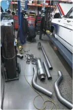  ??  ?? To do this kind of project, everybody is broken up into teams of sorts. Here the exhaust is prepped for welding. 03