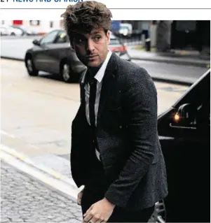  ??  ?? ON TRIAL: Singer Paolo Nutini arrives at Paisley Sheriff Court for yesterday’s case