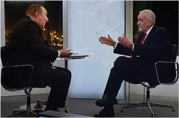  ?? Picture: JEFF OVERS / BBC, PA ?? MASTER INQUISITOR: Andrew Neil brilliantl­y punctured the Labour leader’s air of competence