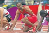 ??  ?? SHOWING FORM: US sprinter Tyson Gay
