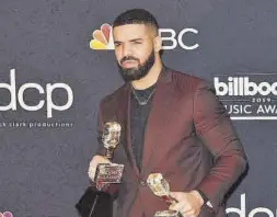  ?? DPA ?? El cantant canadenc Drake, als premis Billboard Music 2019.