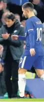  ??  ?? COLD SHOULDER: Boss Conte and hooked Hazard can’t look at each other