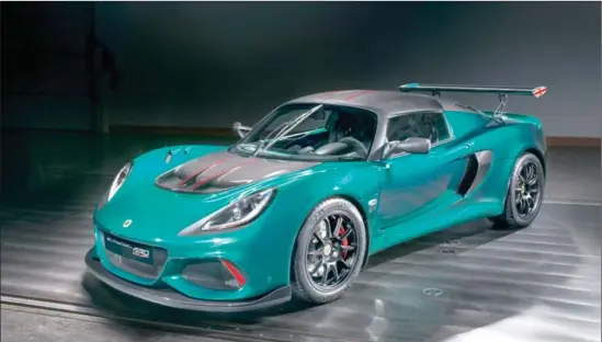  ??  ?? Lotus will start full production of the Exige Cup 430 with 430 hp and generating 220 kg of downforce.