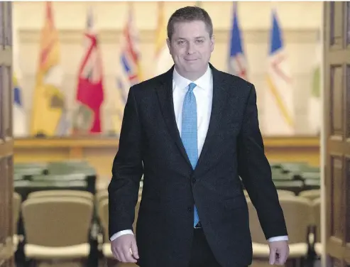  ?? JUSTIN TANG / THE CANADIAN PRESS ?? Andrew Scheer is preparing to hit the road on a cross-Canada tour, his first since being named Conservati­ve leader.