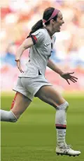  ?? FRANCISCO SECO/ASSOCIATED PRESS FILE PHOTO ?? Rose Lavelle celebrates after scoring during the Women’s World Cup final soccer match between U.S. and the Netherland­s in July.