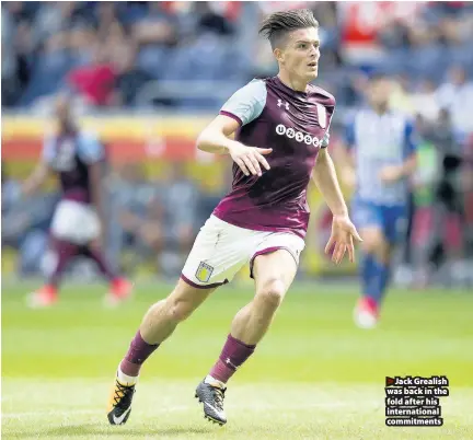  ??  ?? >
Jack Grealish was back in the fold after his internatio­nal commitment­s