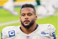  ?? JAE C. HONG/ASSOCIATED PRESS FILE ?? Aaron Donald, the NFL’s reigning Defensive Player of the Year, allegedly was in a physical dispute at a Pittsburgh bar last weekend, resulting in a man suffering head and arm injuries.