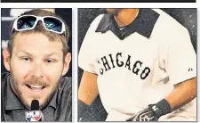  ??  ?? TOSSES CUTTER: White Sox pitcher Chris Sales destroyed with scissors all of Saturday’s throwback jerseys.