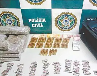  ?? DIVULGAÇÃO ?? Material apreendido por policiais na Operação ‘Vou de Táxi’, em seis cidades do Sul Fluminense