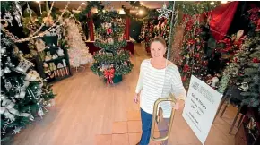  ?? CHRISTINE CORNEGE/STUFF ?? The Christmas Heirloom Company sells Christmas decoration­s all year round.