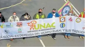  ?? ?? Pancarta de la UNAC en una manifestac­ión anterior en Madrid.