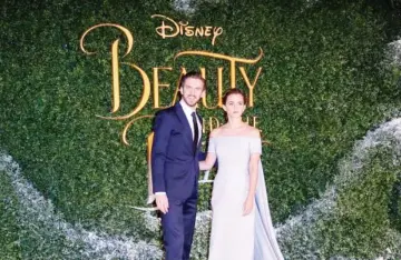  ??  ?? Dan Stevens and Emma at the premiere of ‘Beauty and the Beast'.