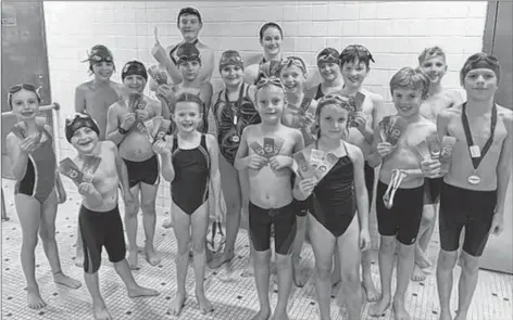  ?? SubmiTTed ?? Yougn swimmers from the Tritons club in Wolfville recently travelled to Clare for their first competitio­n.