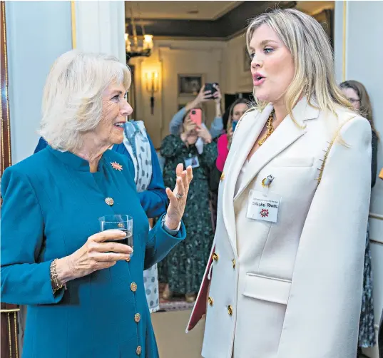  ?? The Crown ?? The Duchess of Cornwall comes face to face with actress Emerald Fennell, who plays her in