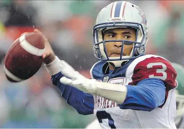  ?? MARK TAYLOR/THE CANADIAN PRESS FILES ?? Former Montreal Alouettes quarterbac­k Vernon Adams Jr. is now a member of the Roughrider­s after the CFL squads swung a deal on Tuesday.