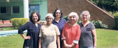  ?? ?? TRUSTEES of the Save Rani Bagh Botanical Garden Foundation. From left: Sheilatann­a, Shubhada Nikharge, Hutokshi Rustomfram, Katie Bagli, and Hutoxi Arethna.