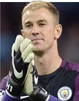  ??  ?? Clap of honour: Hart applauds City fans after midweek game with Steaua