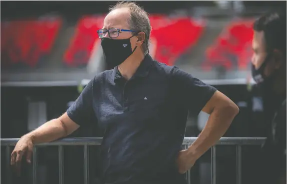  ?? ASHLEY FRASER ?? Health officials “consider masks an important part of social gatherings for the next while, which is fine,” said Mark Goudie, Ottawa Sports and Entertainm­ent Group CEO.