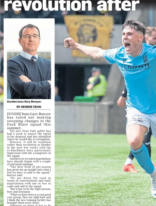  ?? ?? Dundee boss Gary Bowyer.
Josh Mulligan has impressed the new boss.