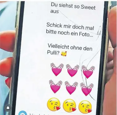  ?? SYMBOLBILD: PETERS ?? So können die Chats beim Cybergroom­img aussehen.