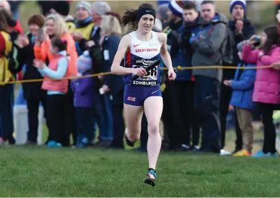  ??  ?? Laura Muir brings home the GB and NI team in the 4x1500m mixed relay at Holyrood last year