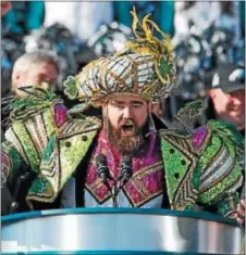  ?? THE ASSOCIATED PRESS FILE ?? I’ll tell ya ... it’s about time for Jason Kelce and other Eagles to stop barking into microphone­s that they don’t get no respect . ... No respect at all, ya know?