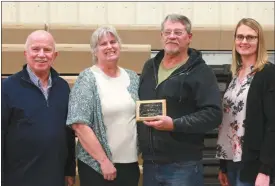  ?? Donnis Hueftle-Bullock ?? Pictured are Callaway Chamber President Ken Pitkin, Cyndy and Roy Callahan, Chamber Treasurer Stacey Guthard.