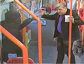  ??  ?? CCTV shows Mr Pomeroy, right, and alleged killer Pencille arguing