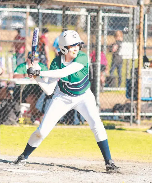  ??  ?? STEPPING UP: Syren Letizia, 14, at Softball Australia's U15 Championsh­ips in Perth earlier this month. Picture: SUPPLIED