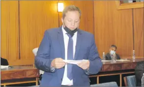  ?? Photo: Eveline de Klerk ?? Getting things done… Walvis Bay councillor Leroy Victor tabled an urgent motion during Monday’s special council meeting.