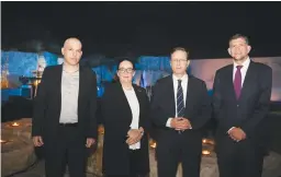  ?? (Yossi Zeliger) ?? FROM LEFT: Masa Acting CEO Ofer Gutman; Senior Vice President and Director General JFNA Israel Becky Caspi; Chairman of the Jewish Agency for Israel Isaac Herzog; and World Chairman of Keren Hayesod Sam Grundwerg.