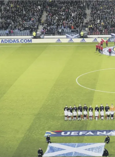  ??  ?? 0 Hampden Park last night attracted its lowest crowd for a Scotland match this century, though the possible presence of Cristiano Ronaldo for next month’s friendly against Portugal should draw a healthier attendance.