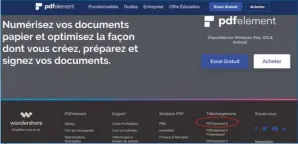  ??  ??   	 Cliquez sur le lien situé tout en bas de la page du site de l’éditeur pour télécharge­r la version gratuite de PDF Element 6.