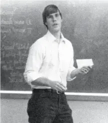  ?? Colby College ?? Gregory Christains­en as a member of the economics faculty, published in the 1981 Colby College yearbook.