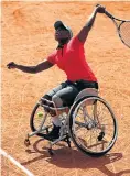  ?? Picture: GALLO/GETTY ?? Kgothatso Montjane in the women’s singles wheelchair first round at Roland Garros.