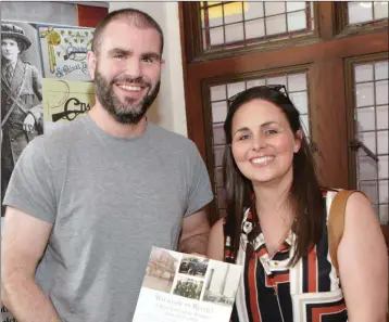  ??  ?? Stuart Coxon and Jennifer Cairns at the launch of the book ‘Wicklow in Revolt’ in Bray Town Hall.