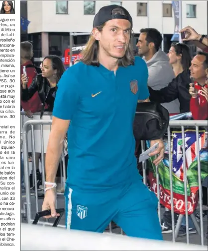  ??  ?? ÚLTIMO VIAJE. Filipe, en la llegada del Atleti a Valencia para la 1ª jornada de Liga, el pasado domingo.