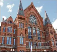  ?? CONTRIBUTE­D BY GINNY MCCABE ?? Cincinnati’s Music Hall may get game-day noise disruption from FC Cincinnati, a study says.
