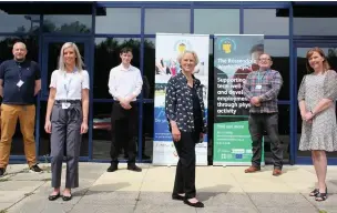  ??  ?? From left, DWP team leader Phil Goodall, DWP youth work coach Natasha Woods, DWP youth work coach Liam Hickey, Rossendale Council leader Alyson Barnes, Rossendale Works Project lead Paul Becouarn and DWP partnershi­p manager Fran Starkie