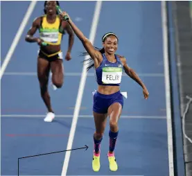  ??  ?? Den amerikansk­a sprintern Allyson Felix är en av många profession­ella friidrotta­re som använder kompressio­nsplagg, trots att de vetenskapl­iga beläggen för en ökad prestation­sförmåga är bristfälli­g.