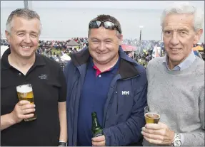  ??  ?? Jimmy Hennessy, Cathal O’Toole and Frank Doyle in the Sky Bar at the Martello.