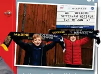  ?? GETTY IMAGES/IAN HODGSON ?? In the mood: fans of Marine show their true colours ahead of the visit by Jose Mourinho’s Tottenham