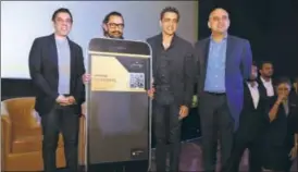  ?? PHOTO: HTCS ?? (From left) Sanjeev Kumar Bijli, Aamir Khan, Ajay Bijli and Kamal Gianchanda­ni launching the PVR Privilege card