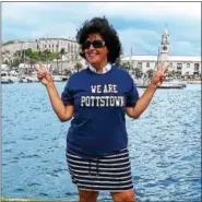  ??  ?? Mareitta Silvano Somich showed her Pottstown Pride while on her trip to Bermuda.