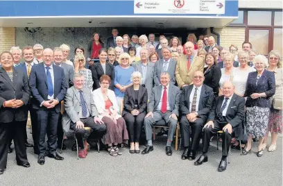  ??  ?? Retired and serving magistrate­s, court staff, solicitors, members of the Crown Prosecutio­n Service and Probation Service gathered together to bid farewell to Bridgend Magistrate­s’ Court